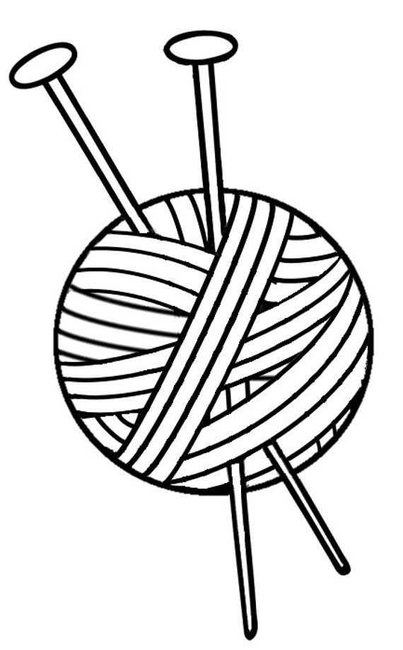 Download Knitting Vinyl Decal Yarn With Needles Yarn Vinyl Decal