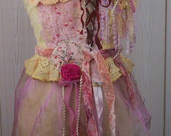 Very Romantic Corset "Angelina", Art to wear, Unique, Beautiful and feminine