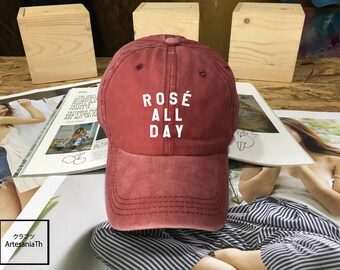 Rose All Day Hat, Denim Cap, Jean Cap, Yes Way Rose , Girlfriend gift, Low-Profile Baseball, Cap Baseball Hat