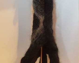 Wool felted raven crow