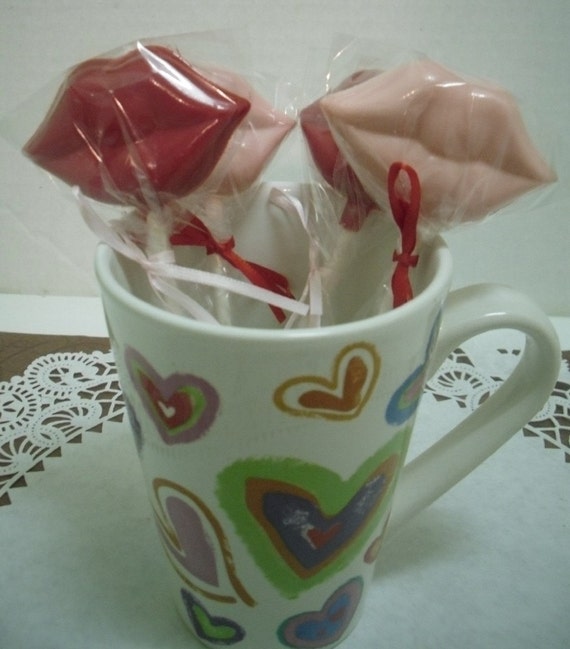 A dozen Hot Lips Lollipops