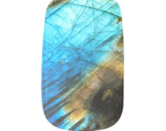 Labradorite Gemstone Crystal Nail Wraps Like Jamberry Fantasy Art Stickers Polish Moonchild Witchy Earthy 24 Piece Full Set Gift for Her