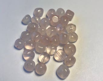 Rose Quartz Beads, Pebble Beads, Rose Quartz Pebble Beads, Jewelry Making Supplies, 45 PC