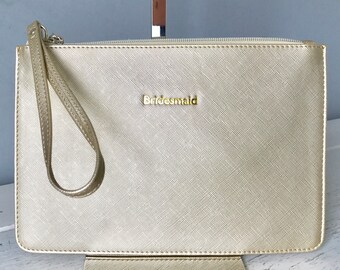 Gold Bridesmaid Bag, Bridesmaid Bag, Bridesmaid Clutch, Bridesmaid Pouch, Bridal Clutch, Bride Clutch, Wedding Bag, Wedding Clutch