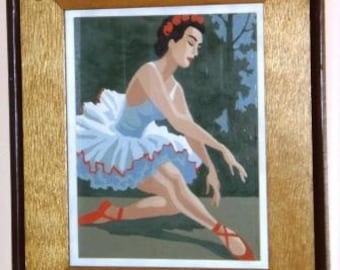 Retro PAINT by Number BALLERINA ... vintage wall art
