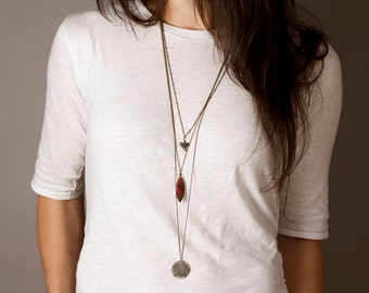 RED JASPER MARQUISE Stone Necklace // Simple Boho Necklace // Red Jasper Pendant on Your Choice of Chain // Simple Stone Pendant Necklace