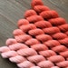 Hand Dyed Yarn, Fingering Weight 4ply, 80/10/10 Merino Cashmere Nylon MCN, Melon Orange Gradient Mini Set on Luxe Sock