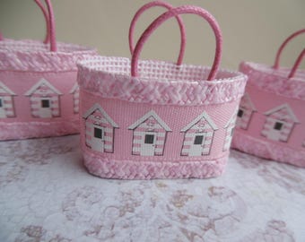 one inch scale beach bag - pretty in pink