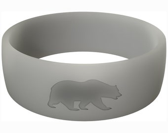 Men's Athletic Gray silicone Ring