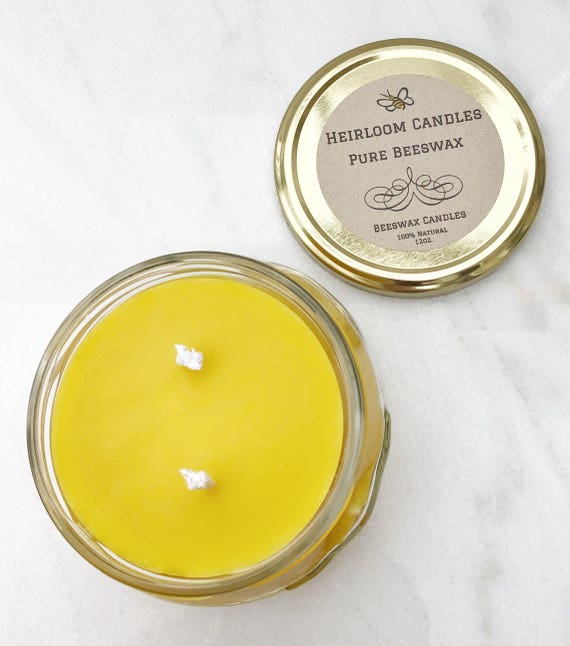 Pure Beeswax Glass Jar Candle Organic Beeswax Air Purifier