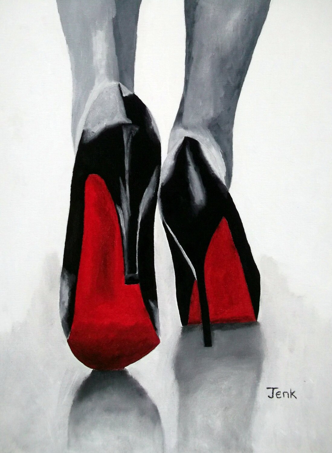 CHRISTIAN LOUBOUTIN Black Shoes Art Print Fashion Gifts Wall