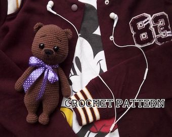 Crochet PDF PATTERN: Bear Mika Stuffed Handmade Toy, How to Crochet Cute Teddy Bear Doll, Knitted Bear