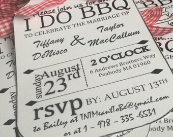 PDF Version- I DO BBQ Personalized Invitations, Custom Invitations, Bridal shower invitations, printable invitations, wedding invitations