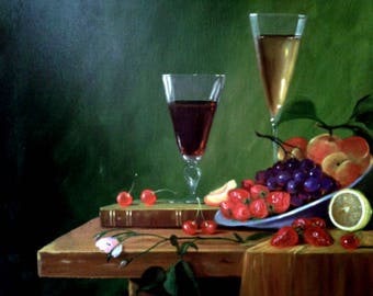 Still life with fruit on a table