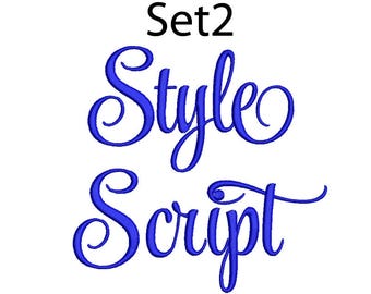 Style Script Embroidery Font 5 Size Font Machine Embroidery Font Instant Download 9 Formats Embroidery Pattern PES and BX
