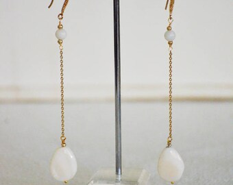 Long handmade earrings chain and briolette