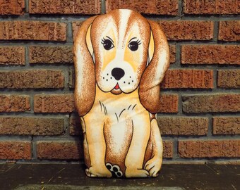 Vintage Puppy Dog Fabric Panel 18" Doll