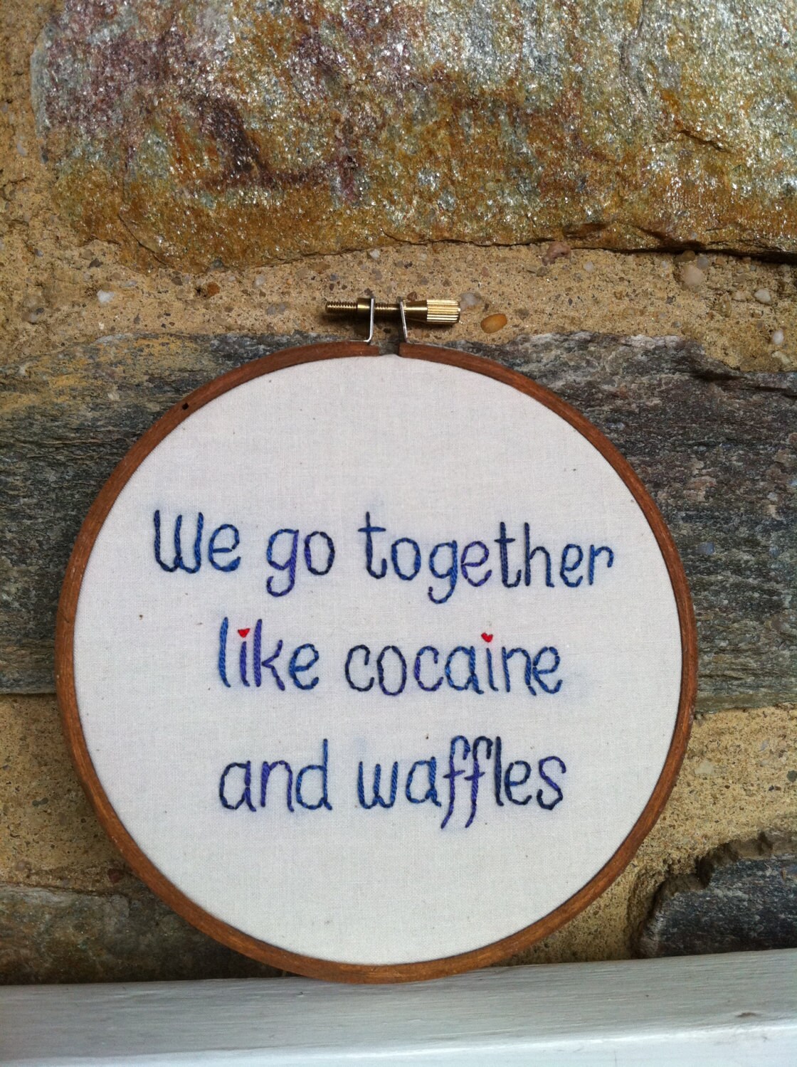 Hand Embroidery. Talladega Nights. Movie Quote. Embroidered