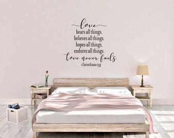 1 corinthians 13 -Love Never Fails Vinyl Wall Decal