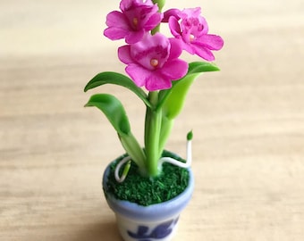 Miniature Flower,Miniature Flower Pot,Miniature Orchid,Dollhouse Flower,Miniature Garden,Dollhouse Orchid,Orchid Flower