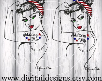 Official Girl Power SVG - eps - ai - dxf - Cut file - Silhouette - Cricut - Scan N Cut - Military Mom/Wife SVG - Military Rosie SVG
