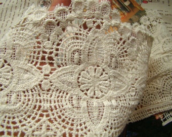 Cotton Lace Trim , Crochet Lace Trim, Antique Lace Trim, Ecru Cotton Lace