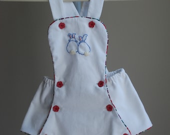 Little Bunnies Baby Girl's Embroidered Playsuit