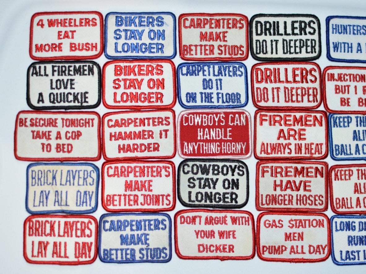 Sexual Innuendo Patches Naughty Vintage Patch Double Meaning