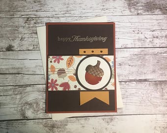 Thanksgiving Card - Happy Thanksgiving - Fall - Acorns