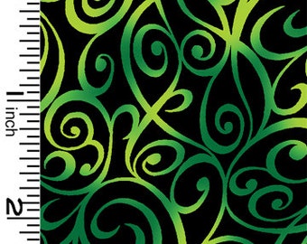 Swirl Tone It Up Green Kona Bay Fabric 1 yard