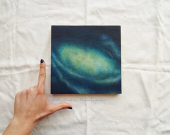 Nebula, oil on wood, original, hand-painted