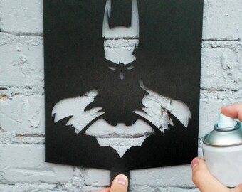 Batman Stencil - Wall Art - Plastic Reusable - Painting - Art Supply - Any Custom Size