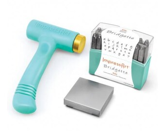 Metal Stamping Kit Impressart Bridgette Lowercase Includes Metal Stamps Hammer and Steel Block Starter Kit PREORDER