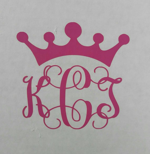 Items similar to Crown Monogram Decal, Monogram Crown Decal ...