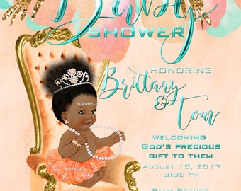 Baby Shower Invitation African American Baby Girl Christian Baby Shower Invitation African American Baby Girl Christian