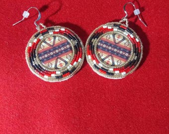 Modern native american beaded earrings.