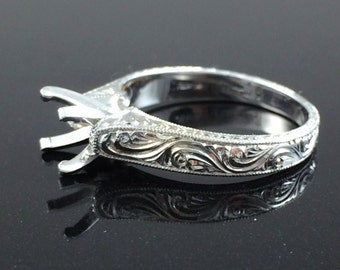 Hand Engraved 14kw Semi Mount