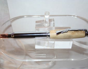 Handcrafted Antler Pen - Whitetail Deer Antler Cartridge Bullet Pen Finished in Bright Chrome