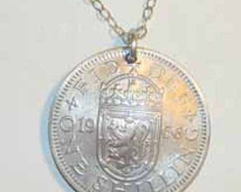 Antique Scottish Arms coin necklace-nicely domed-free shipping