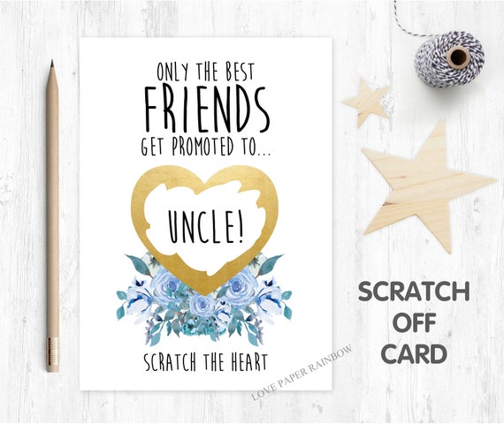 friend you're going to be an uncle pregnancy announcement i'm pregnant we're expecting promoted to uncle scratch off card surprise