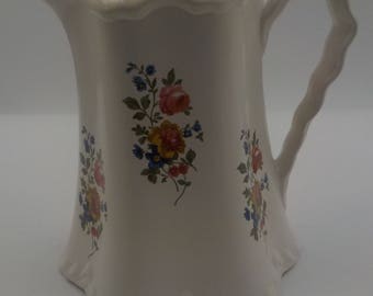 Vintage Porcelain Pitcher - Breakfast Pitcher - Milk Pitcher - Roses - Earthtones - Vase - 1950 Era