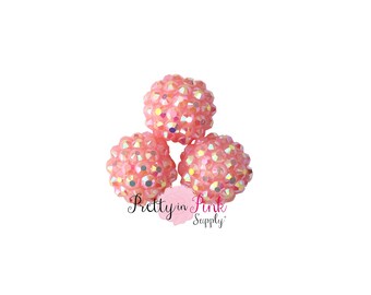 Baby Pink AB Berry Beads-DIY Jewelry-Beads-Resin Beads Jewelry supplies- Necklace- Chunky Beads- Bracelet- Sparkle Beads- Shiny Beads