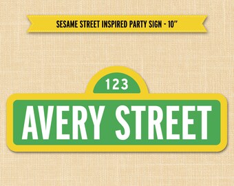 Sesame Street Party Printable - Sesame Street Birthday Party Custom Name Sign Printable Party Decoration