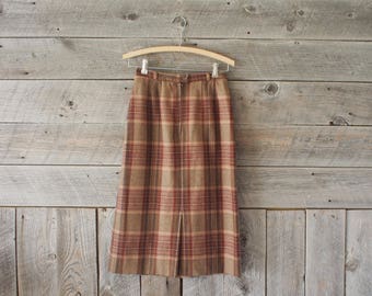 SALE vintage plaid wool skirt