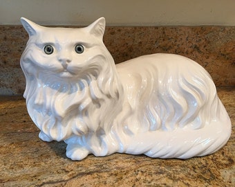 ceramic figurine cat etsy