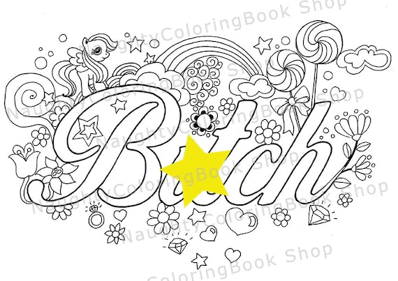 Download Btch Swear Words Printable Coloring Pages Swear Word