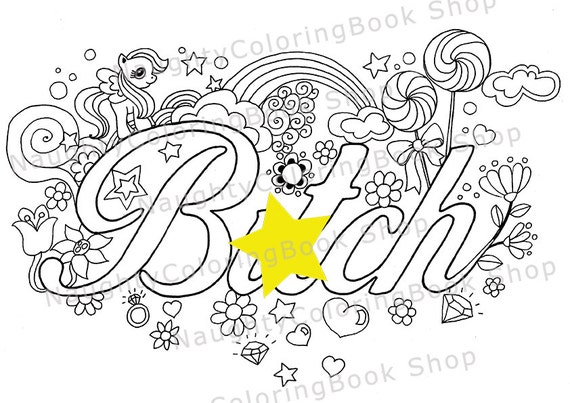 Download Btch Swear Words Printable Coloring Pages Swear Word