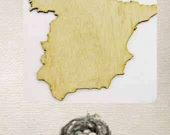 Spain (Large ) Wood Cut Out - Laser Cut