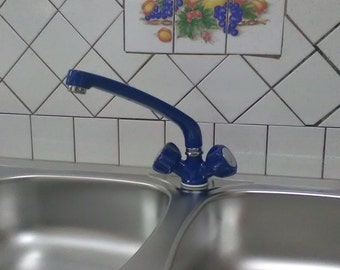 Vintage Blue kitchen faucet/sink faucet/faucet with two knobs