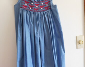 Hand smocked Sundress- Size 8
